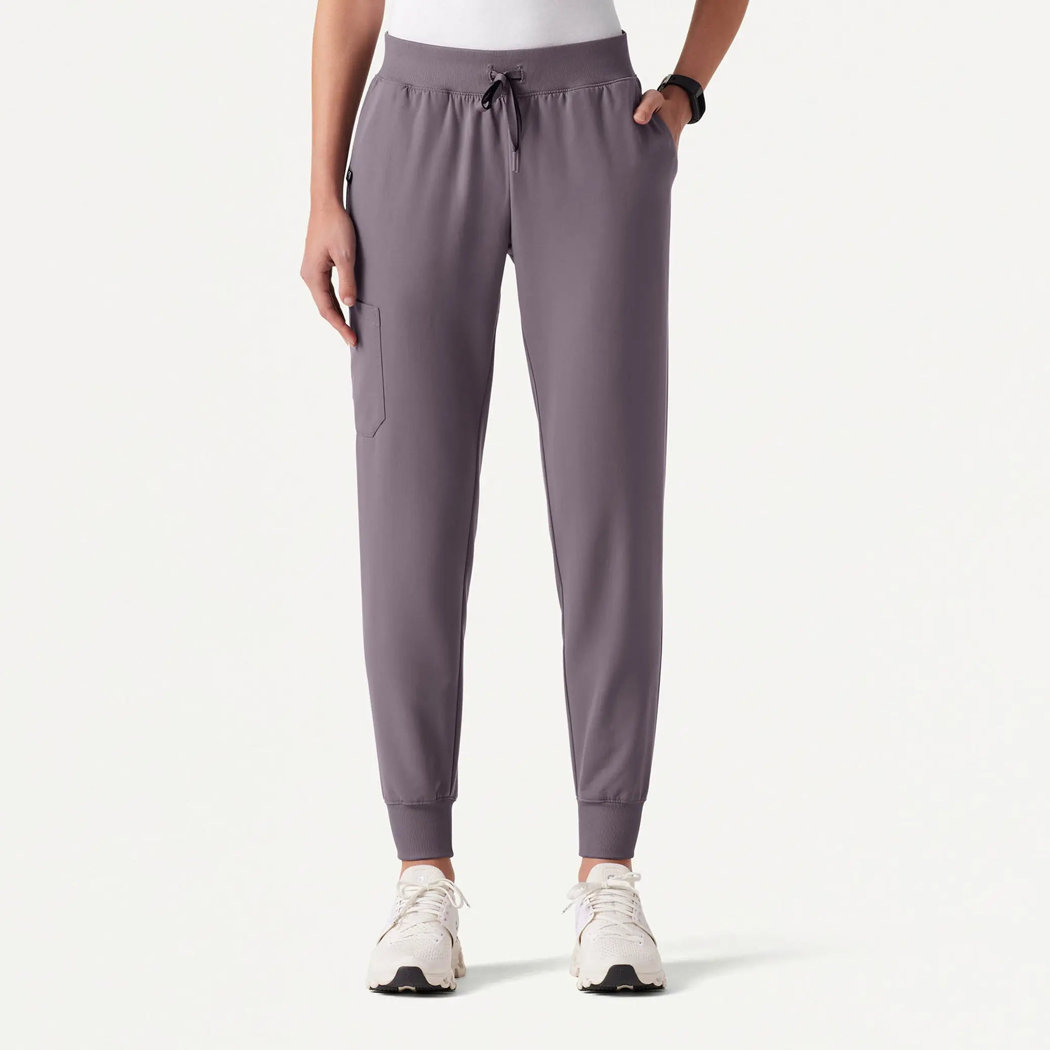 Overstock Sale Overstock Sale Jaanuu Women's Silex Slim Knit-Waist Scrub Jogger - Titanium