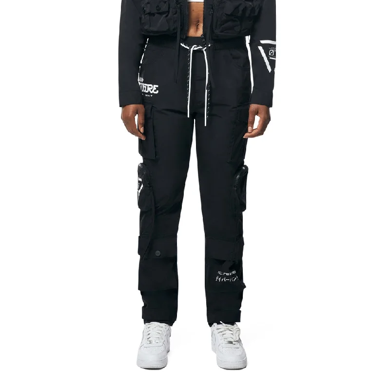Blowout Sale Blowout Sale Relaxed Slouch Utility Windbreaker Pants - Black