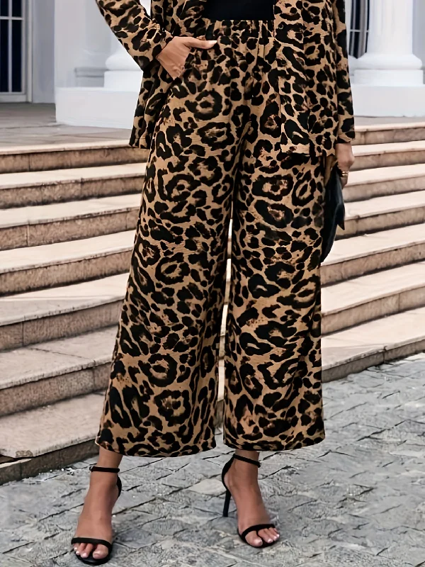 Fantastic Offers Fantastic Offers Leopard Wide Leg Elastic Waist Pants