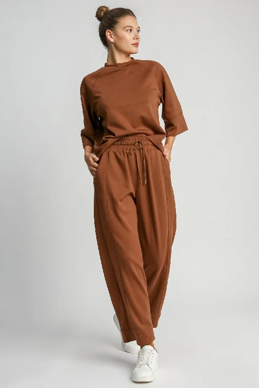 Midnight Sale Midnight Sale Umgee Full Size Drawstring Wide Leg Pants with Pockets