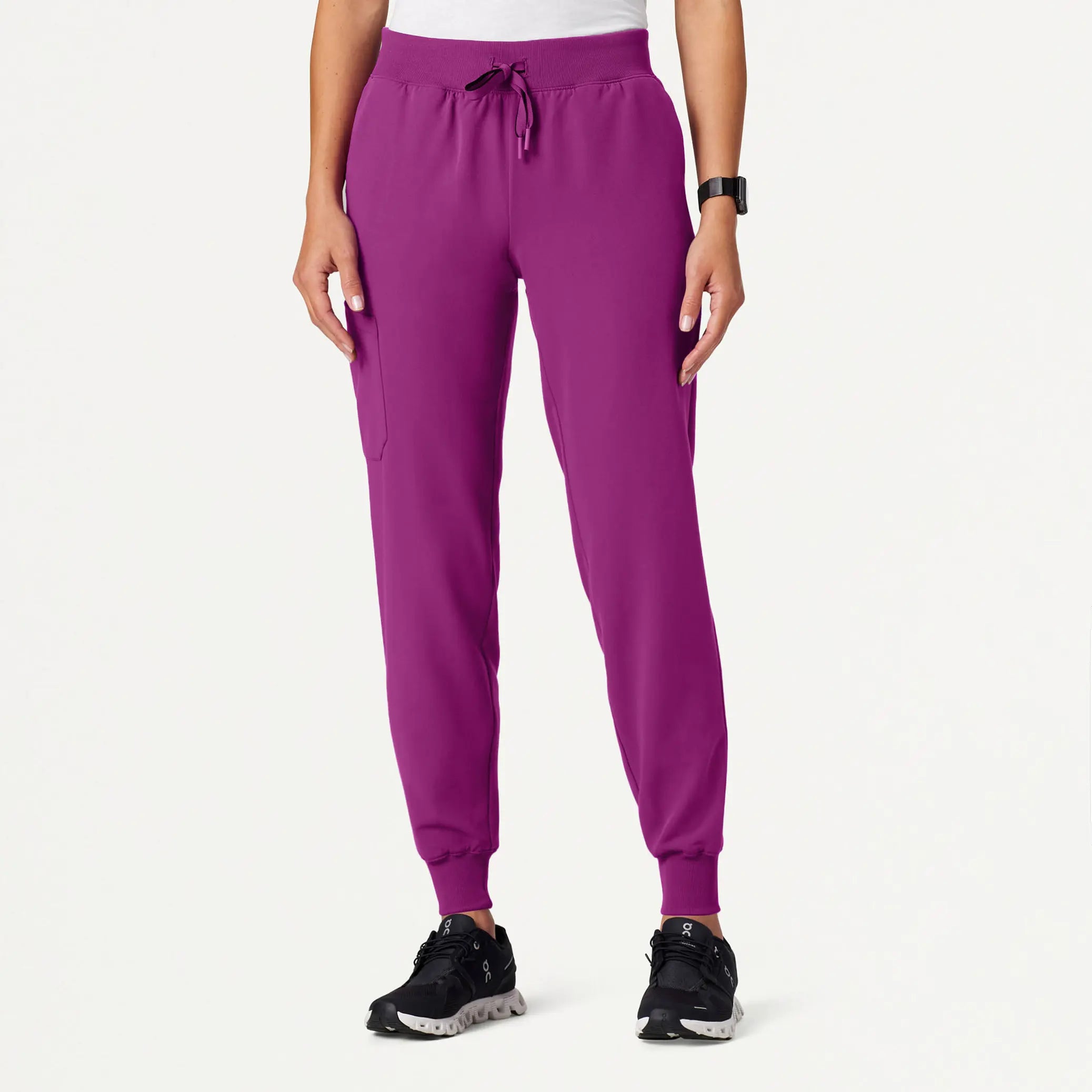 Discount Extravaganza Discount Extravaganza Jaanuu Women's Silex Slim Knit-Waist Scrub Jogger - Vivid Purple