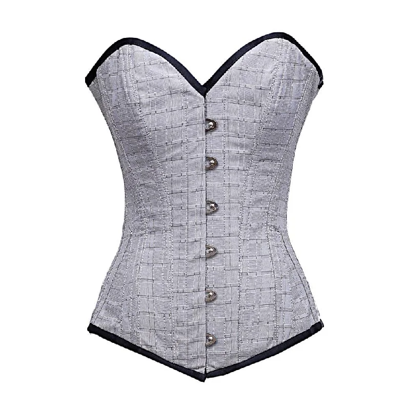 Abigil Silver dupion Longline Corset