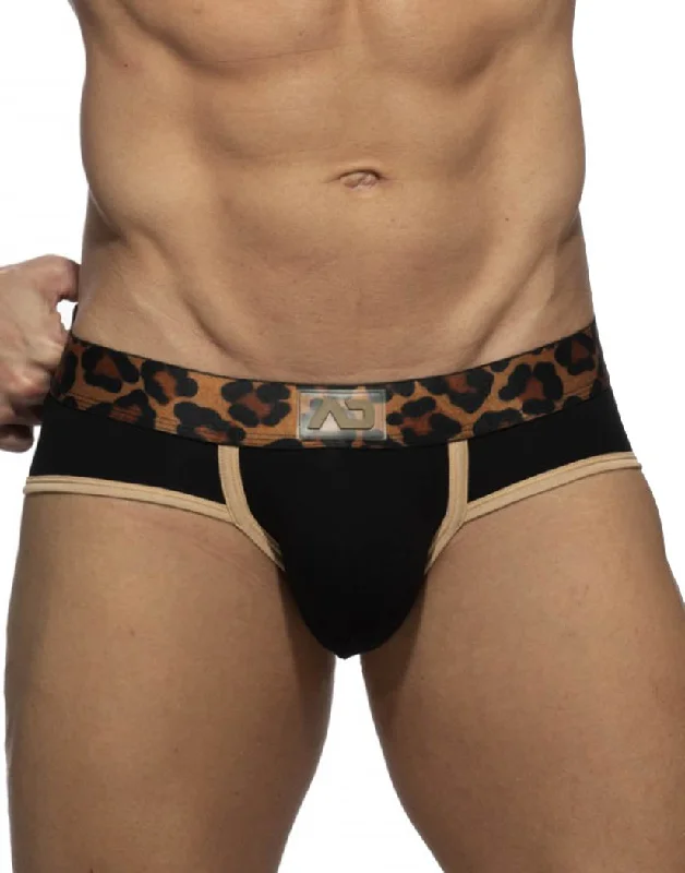 Addicted Leopard Black Brief AD2223