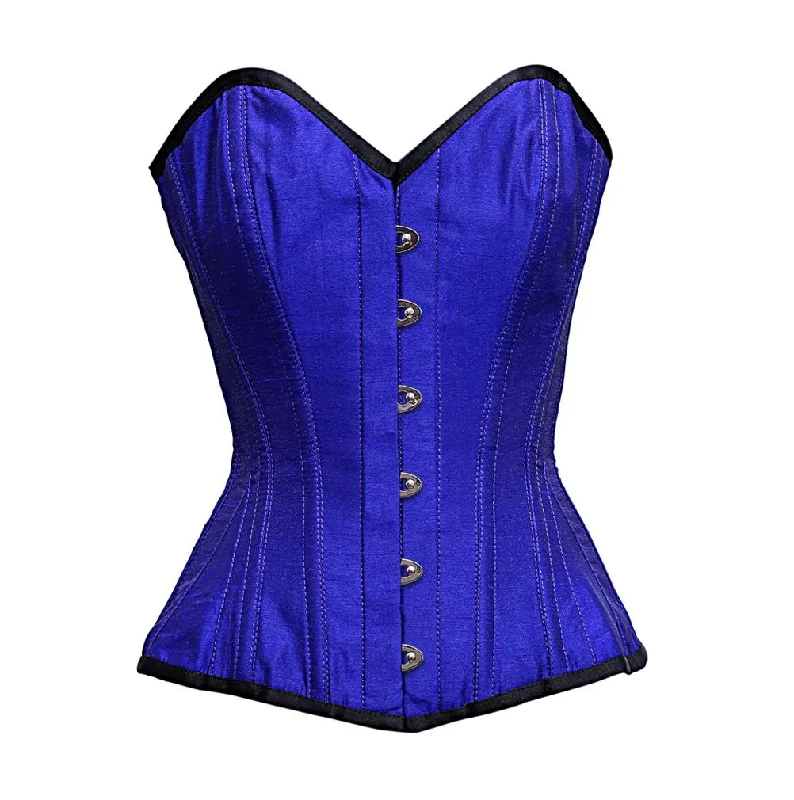 Addison Blue dupion Overbust Corset