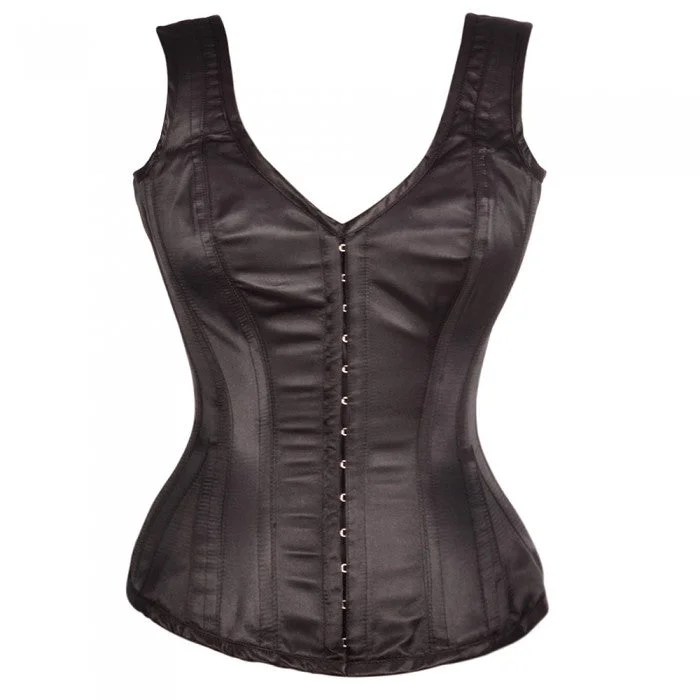 Aidan Satin Shoulder Straps Overbust Steel Boned Corset