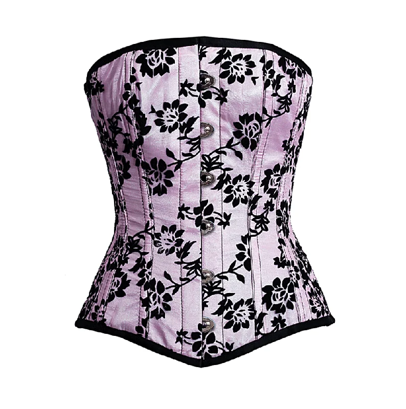 Aitana Pink Overbust Corset With Tissue Flocking