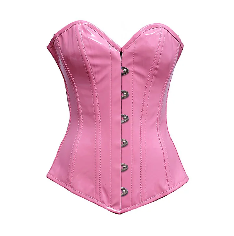 Alexia Pink PVC Vinyl Longline Corset