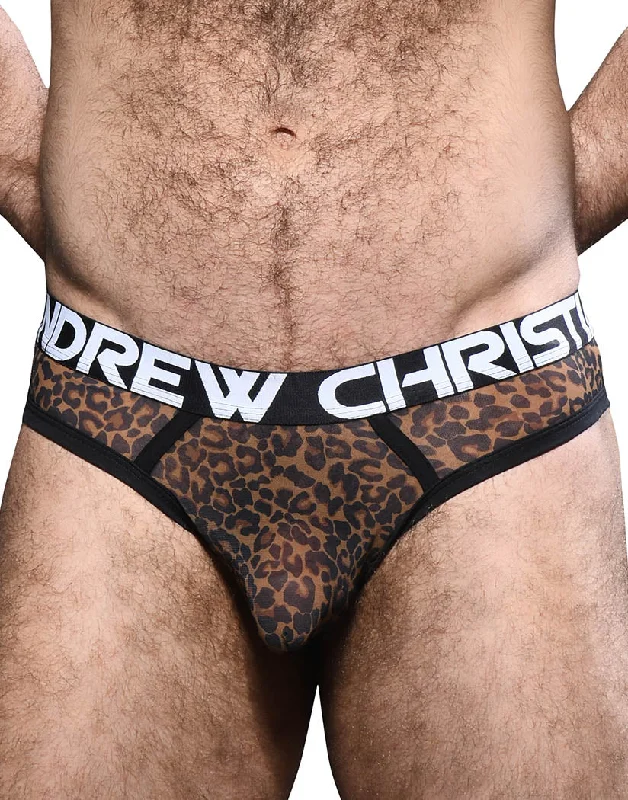 Andrew Christian Leopard Mesh Thong w/ Almost Naked 92232