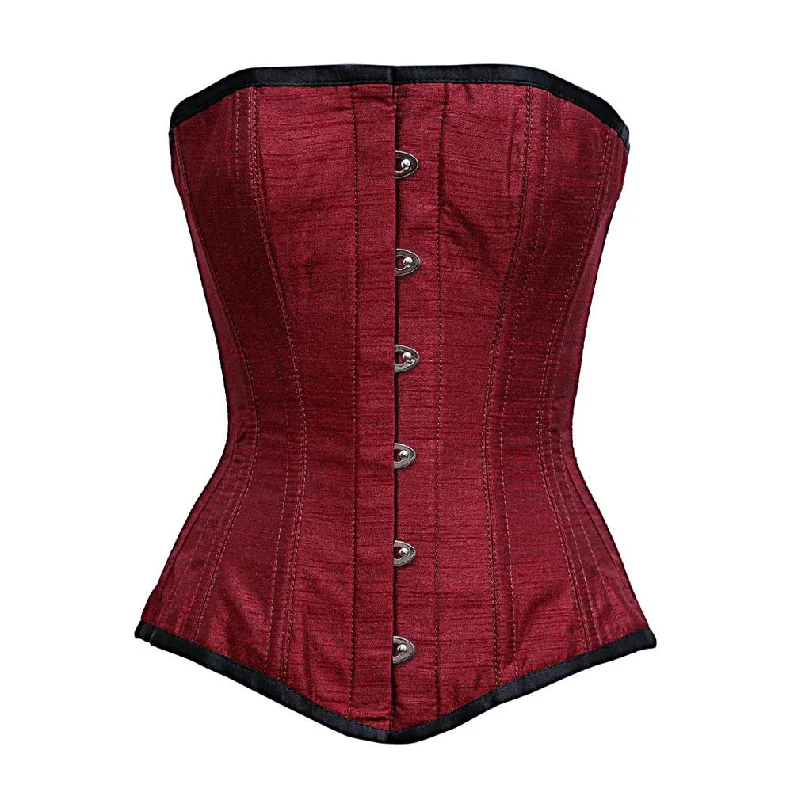 Aubrey Maroon dupion Overbust Corset