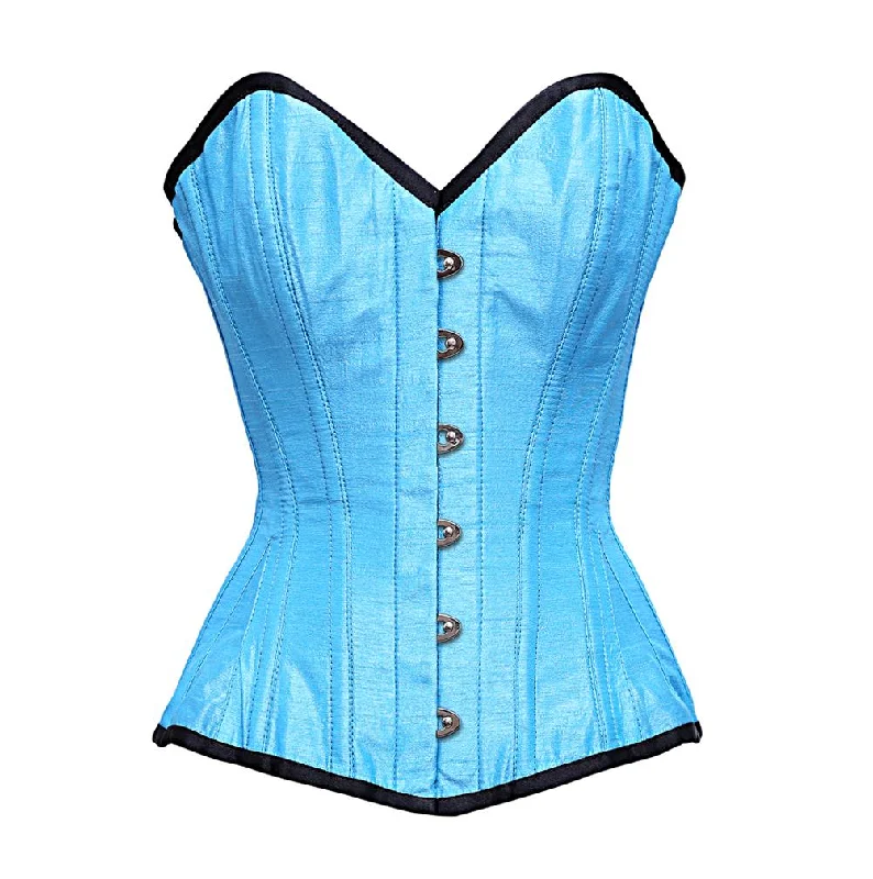 Audrey Turquoise dupion Overbust Corset