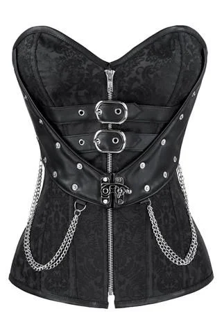 Baristow Black Brocade Gothic Overbust Corset