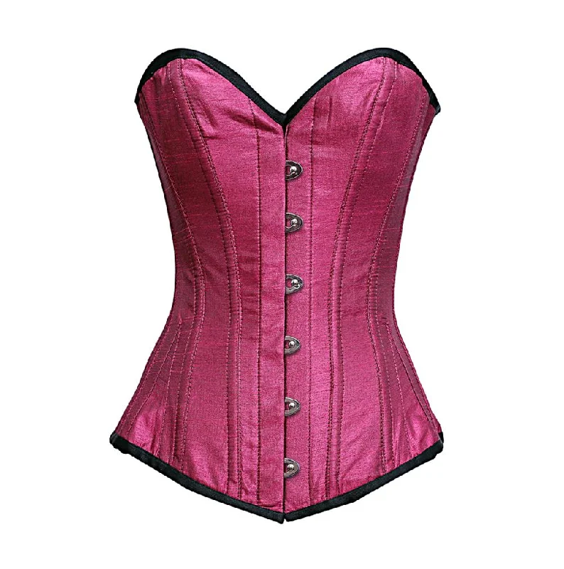 Brooklyn Magenta dupion Longline Corset