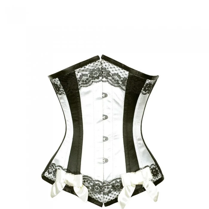 Bruyne Ivory Satin Underbust With Black Panels