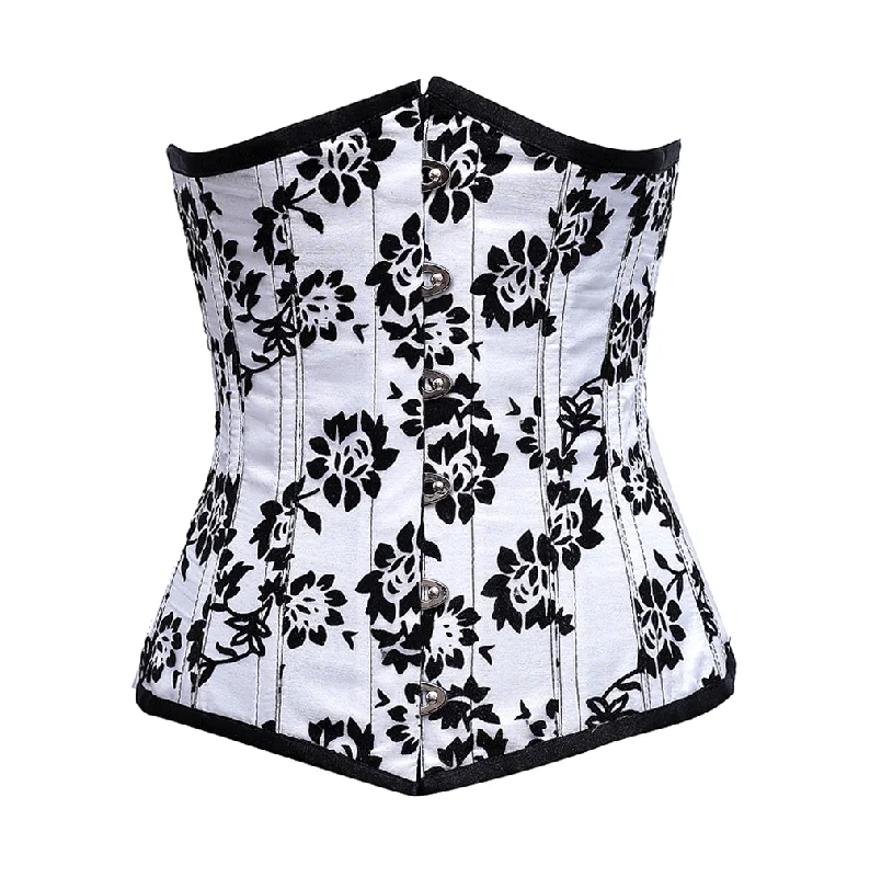 Caitlin White Underbust Corset With Tissue Flocking