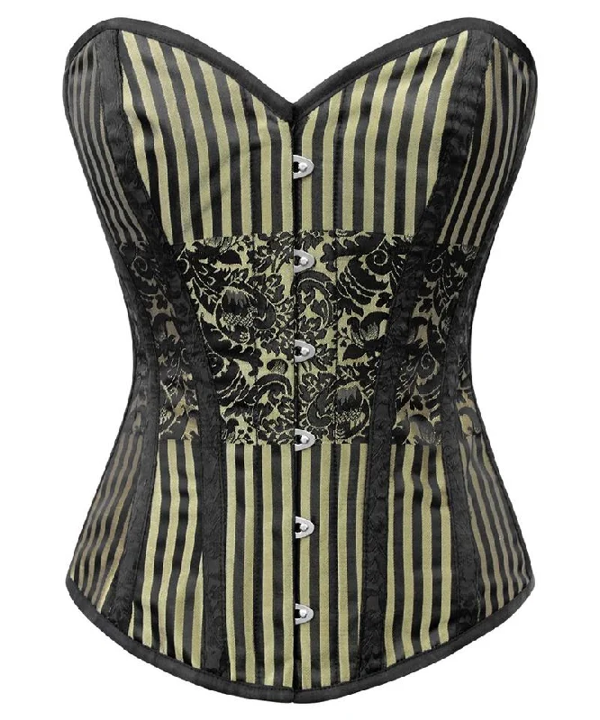 Calystaa Overbust Corset in Gold Brocade