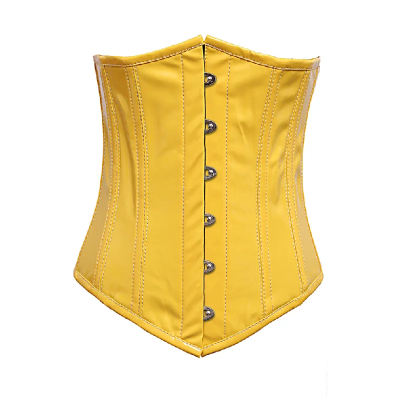 Cliton Yellow PVC Underbust Steel Boned Corset