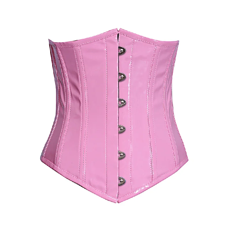 Delphine Pink PVC  Longline Underbust Corset