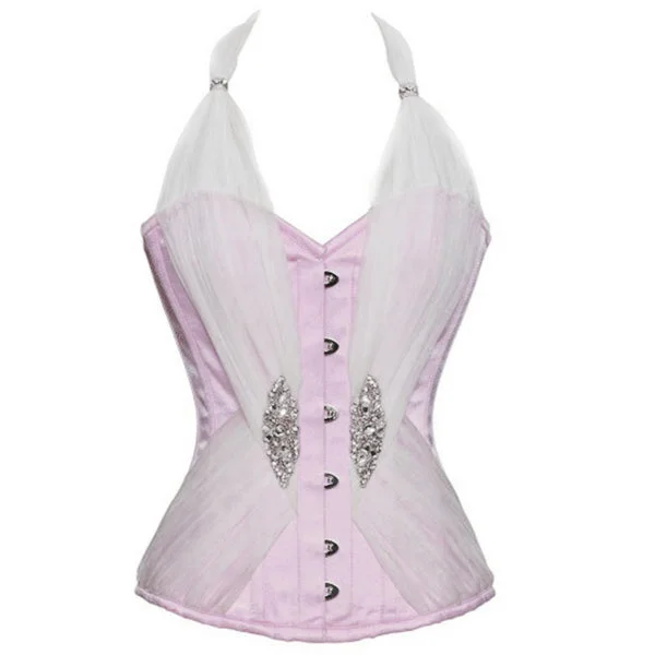 Diop Pink Satin Tied Up In Cupcakes Corset