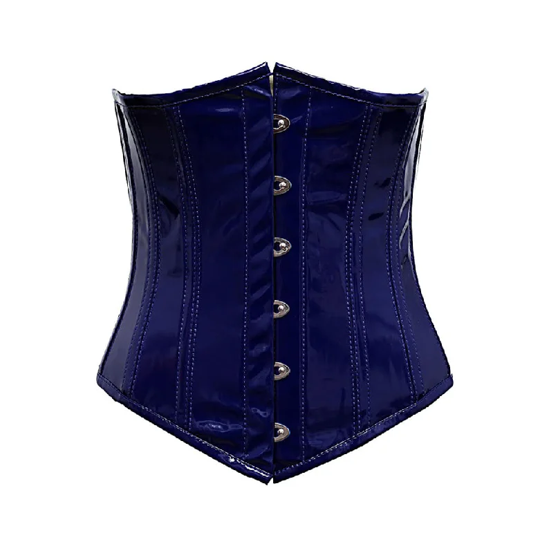 Eleonore Blue PVC Underbust Steel Boned Corset