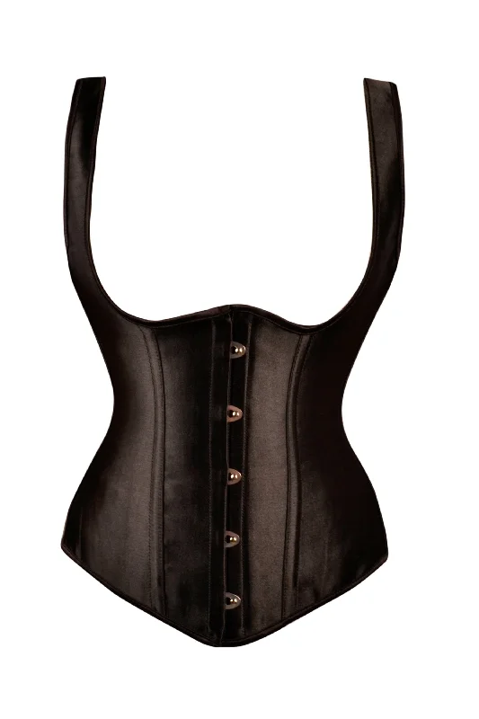 Galdot Black Satin Halter Neck Underbust Corset