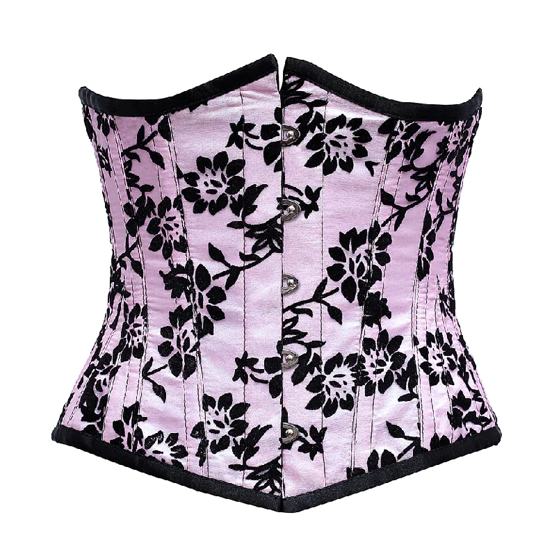 Gielnik Pink Underbust Corset In Tissue Flocking