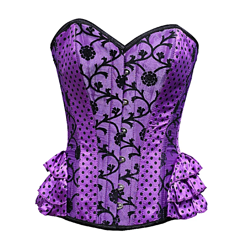 Habif Purple Polka Dot & Tissue Flock Corset