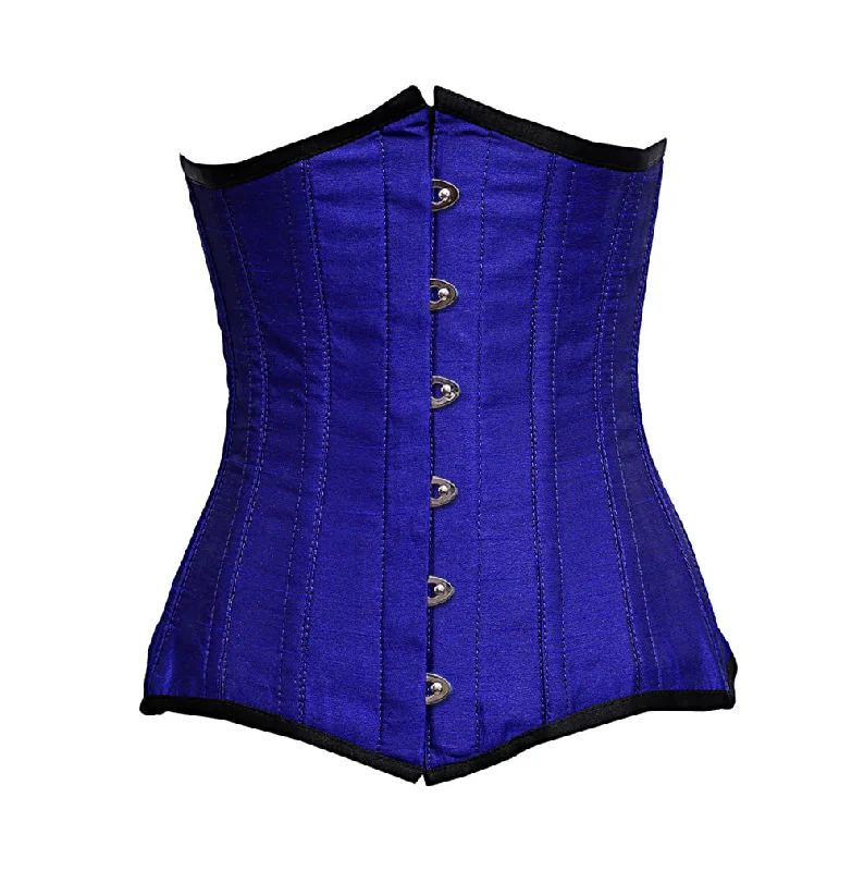 Hunt Steel Bone Blue Dupion Underbust Corset