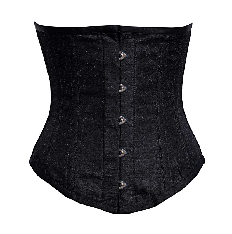 Irah Black Dupion Underbust Corset