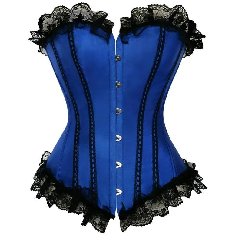 Irki Blue Satin Overbust Corset