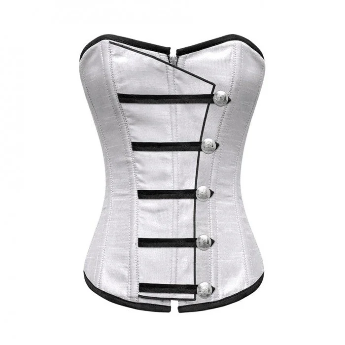 Jamiee White Corset With Button Down Placket