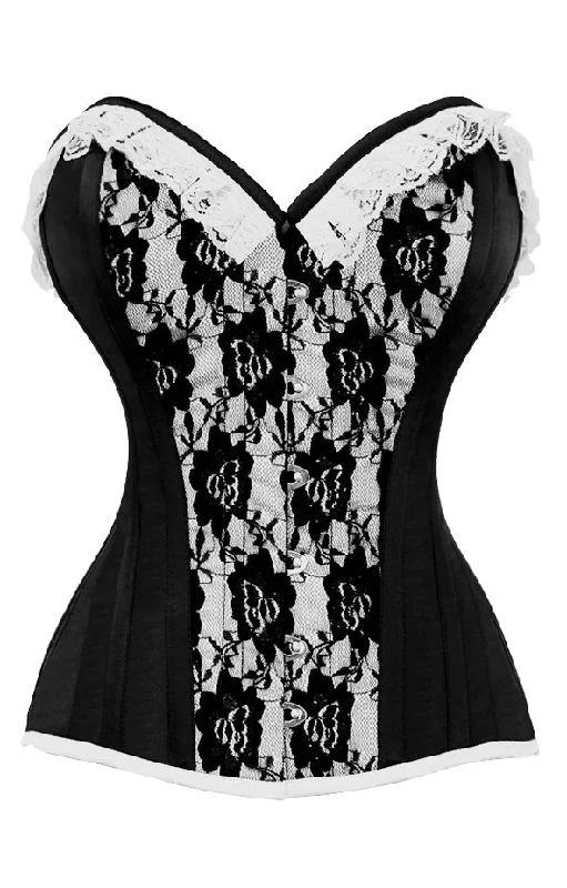 Kerr Laced Rose Widow Black Corset