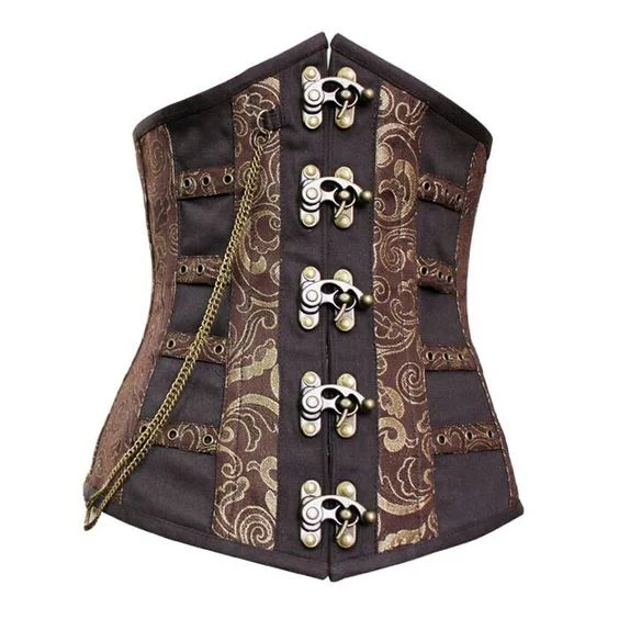 Killsman Coffee Gold Steel Boned Underbust Corset