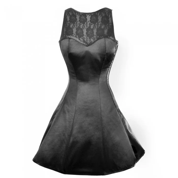 Langley Black Satin Corset Dress