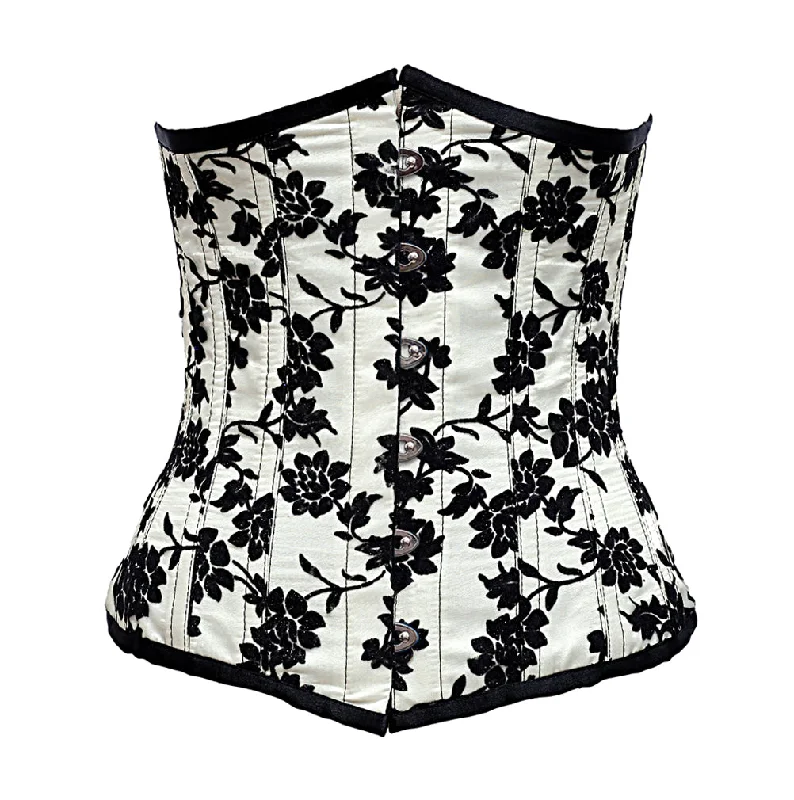 Lara Turquoise Corset With Tissue Flocking