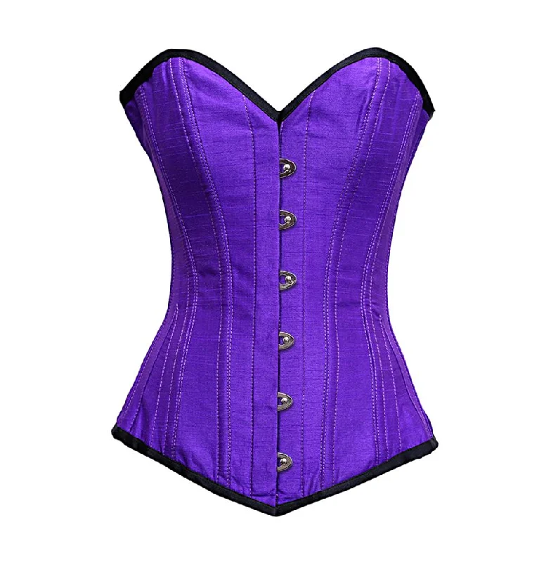 Leanne Purple dupion Longline Corset