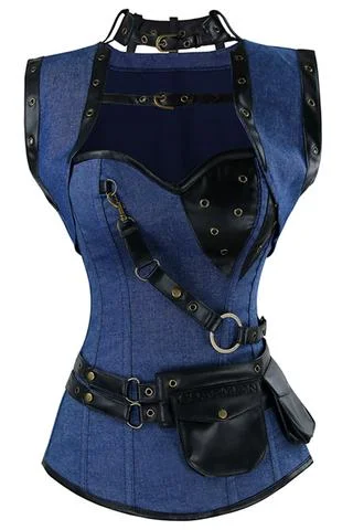 Lima Denim Steampunk Overbust Corset