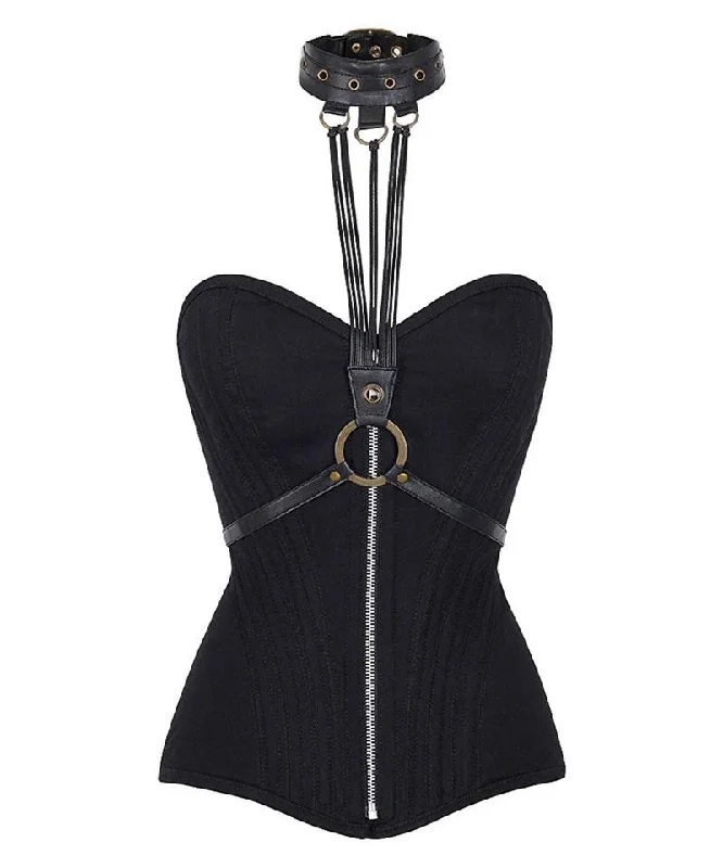 Malvine Overbust Cotton Corset With Neck Gear