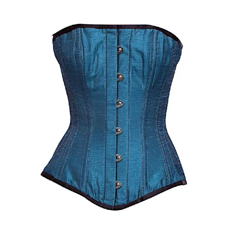 Planket Turquosie dupion Overbust Corset