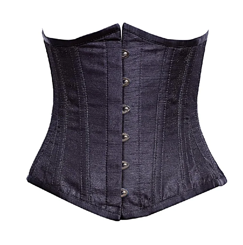 Plesis Black dupion Underbust Corset