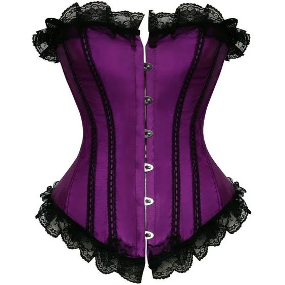 Raku Purple Satin Overbust Corset