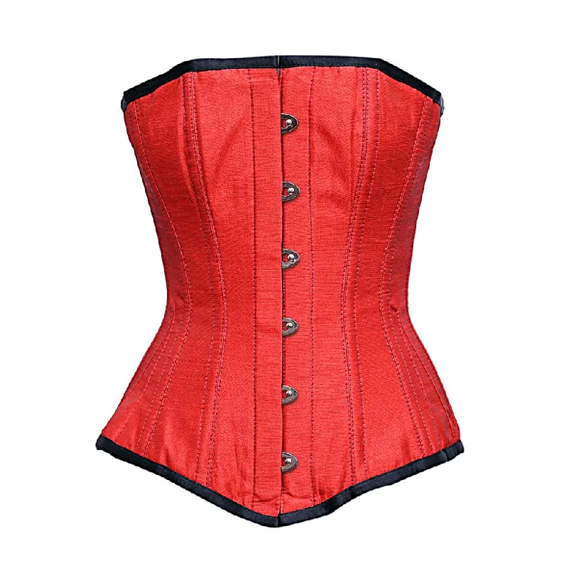 Salin Red dupion Overbust Corset