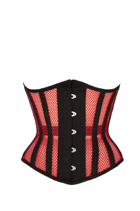 Samuel Black & Red Mesh Underbust Corset