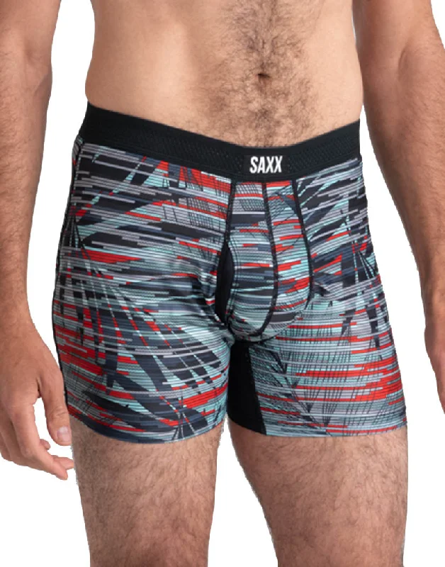 SAXX Hot Shot Boxer Brief Fly Crystal Palms Fog Blue SXBB09F