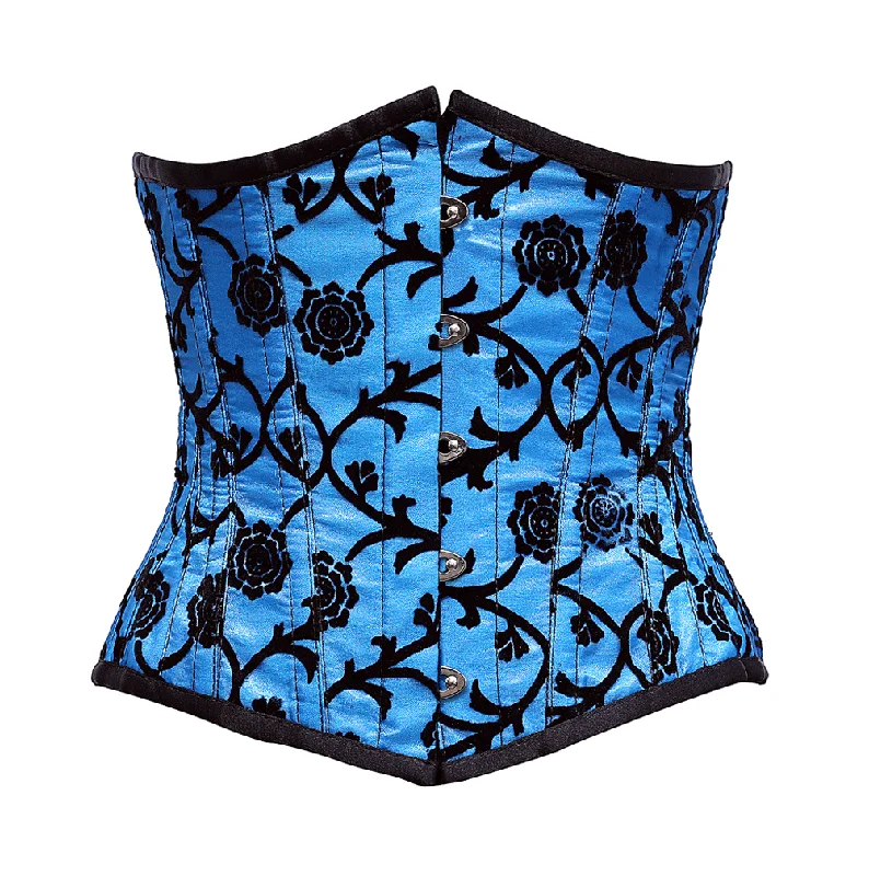 Sayer Turquoise Underbust Corset In Tissue Flocking