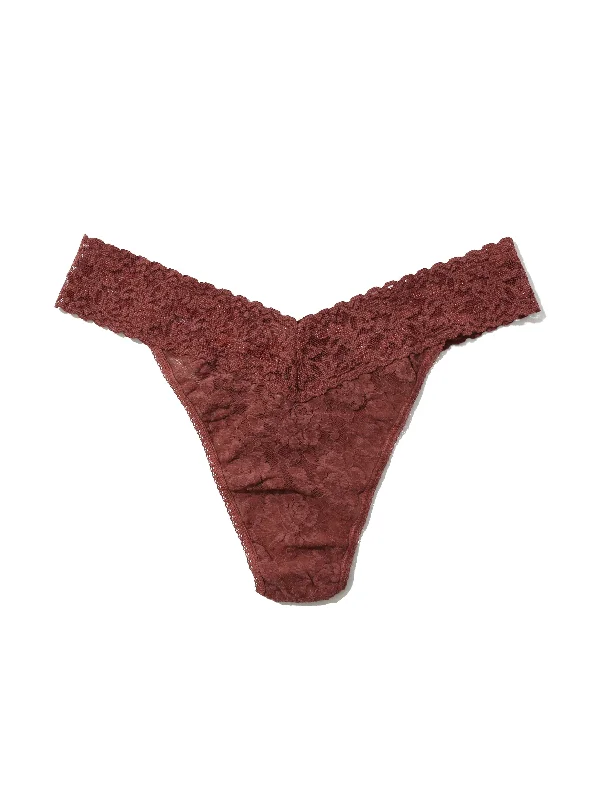 Signature Lace Original Rise Thong Allspice