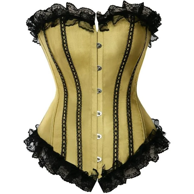 Slvie Gold Satin Overbust Corset