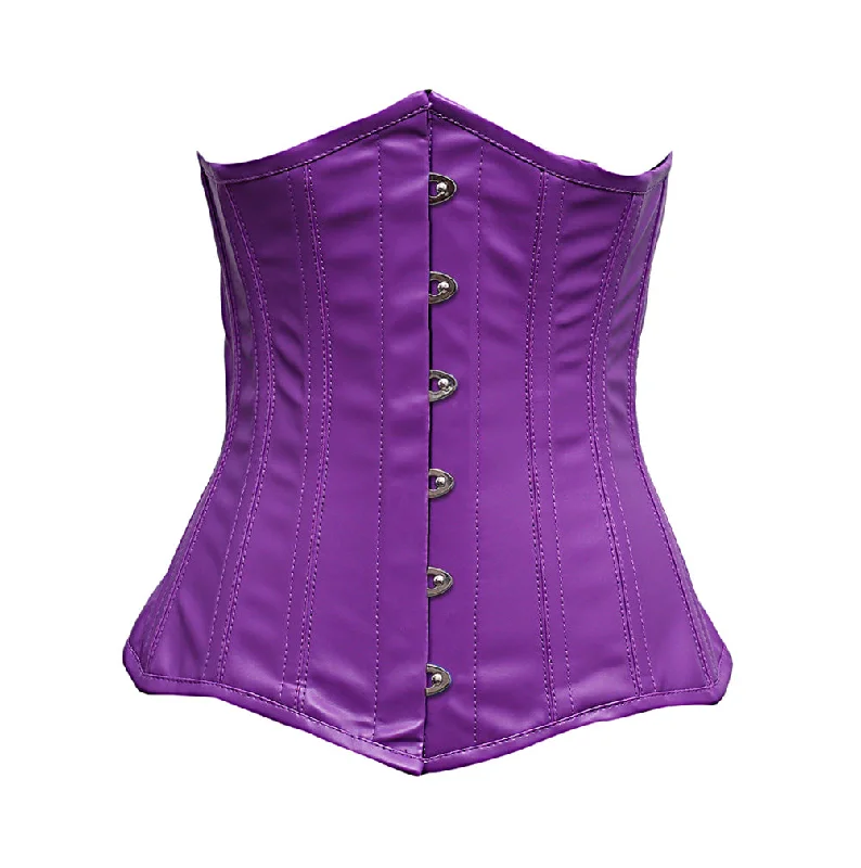 Souness Purple Faux Leather Corset