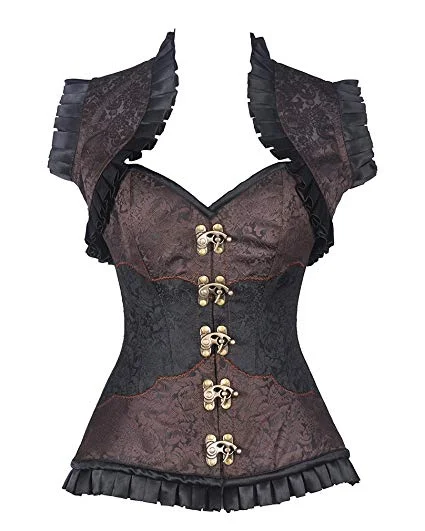 Stapp Black and Brown Brocade Corset and Jacket