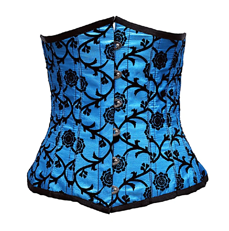 Stephinie Turquoise Corset With Tissue Flocking