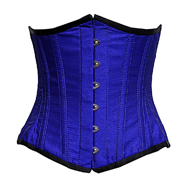 Timo Blue dupion Underbust Corset